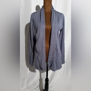 Cyrus Periwinkle Gray Wash Open Front Women's Sweater Cardigan